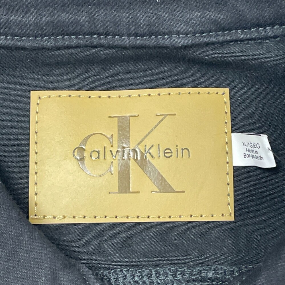 Calvin Klein Classic Trucker Jacket Womens XL Black Denim d0159 - Picture 3 of 8